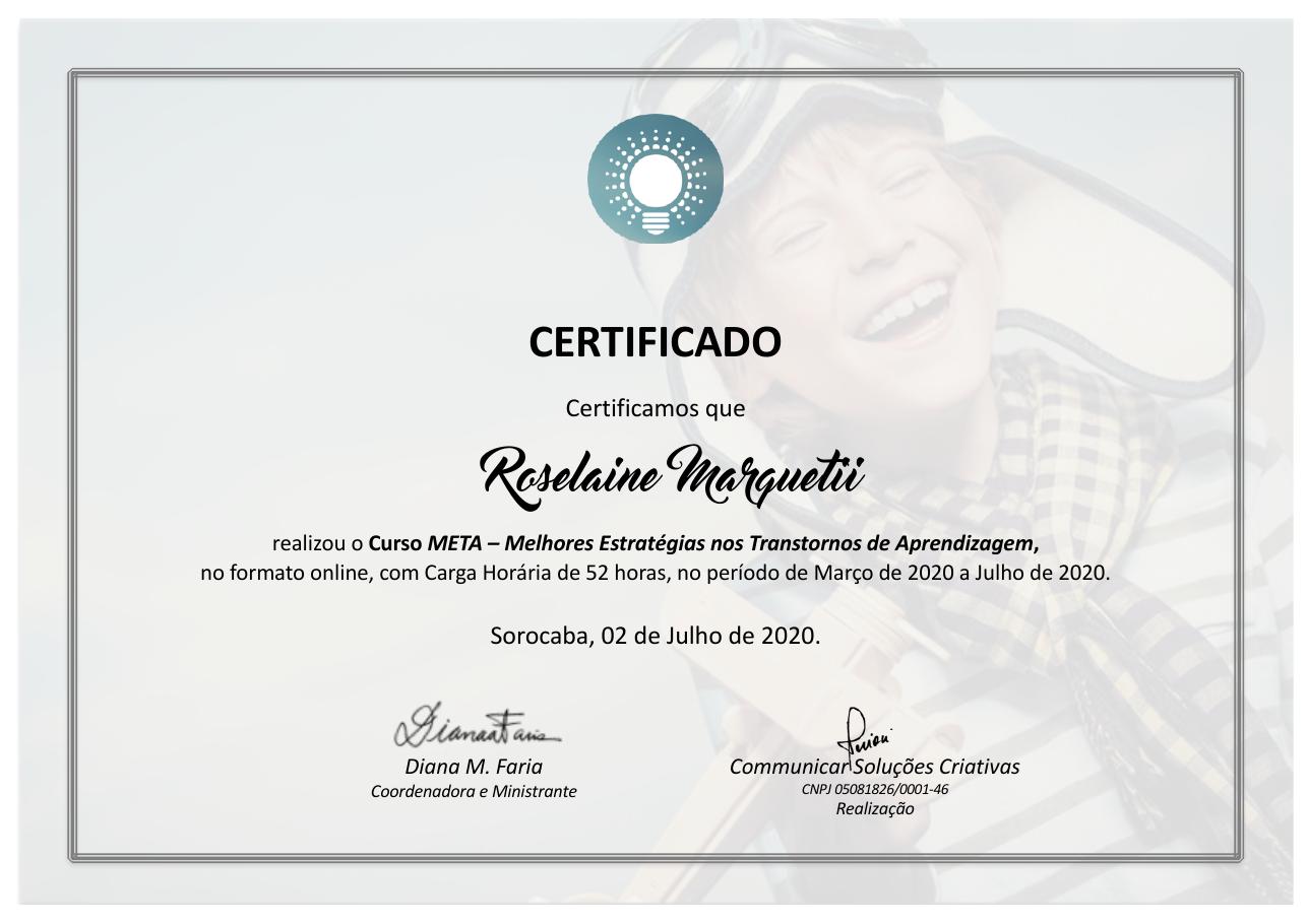 Certificado: Curso Meta