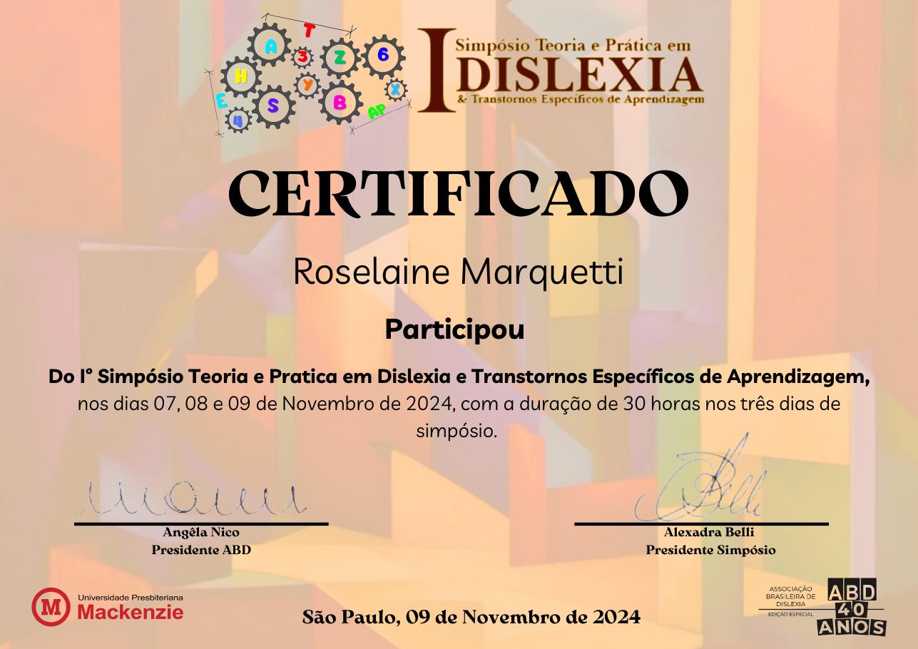 Certificado: Simpósio ABD