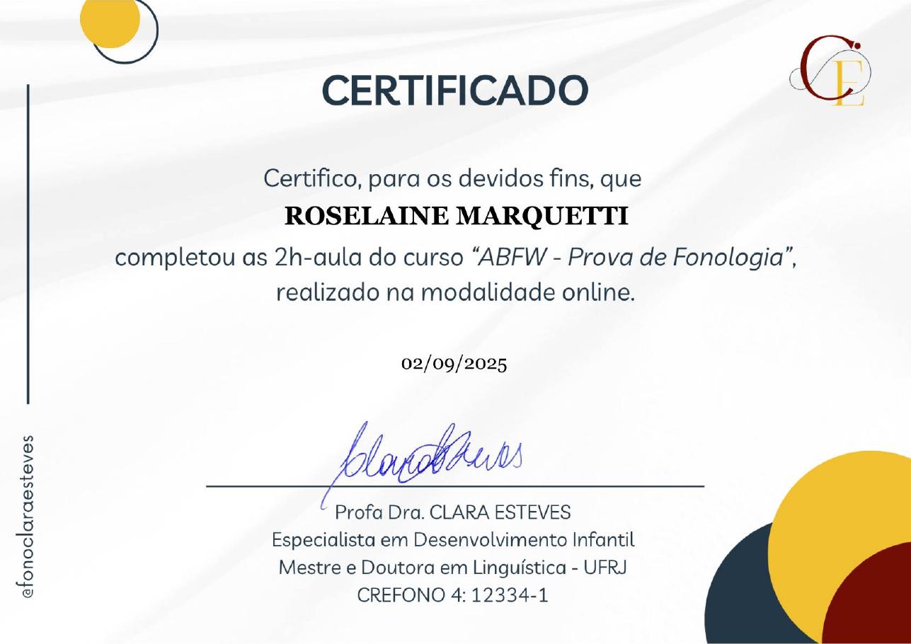 Certificado: ABFW