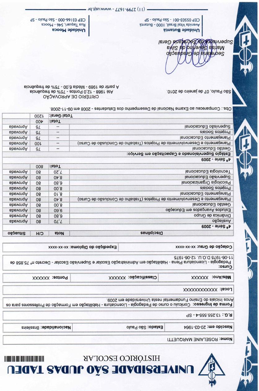 Certificado: Licenciatura Plena