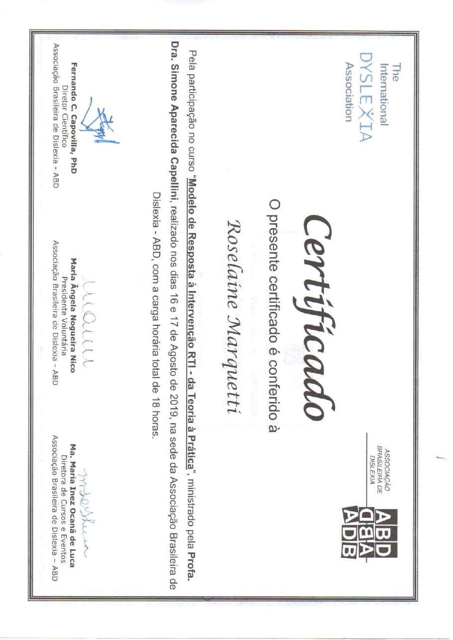 Certificado: Curso RTI